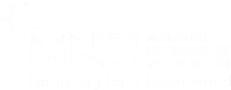 Matariki Network of Universities logo in white with strapline reading Partnering for a better world.